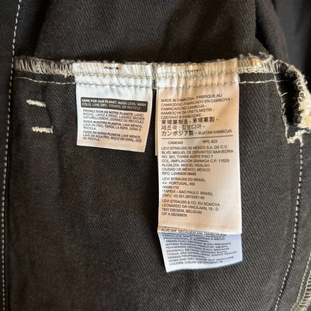 Black Levi Denim Jeans Jacket - Picture 4 of 4